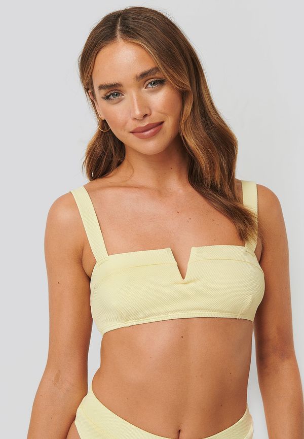 NA-KD Swimwear Structured V-cut Bikini Top - Yellow