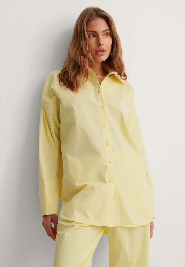 NA-KD Trend Oversize skjorta - Yellow