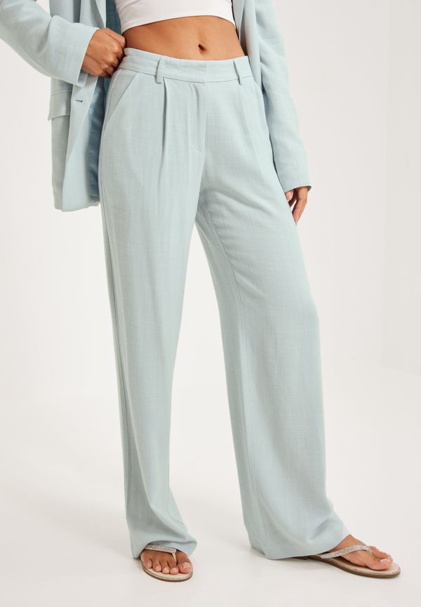 NLY Trend - Byxor - Ljus Blå - Loose Linen Pants - Byxor & Shorts - Pants
