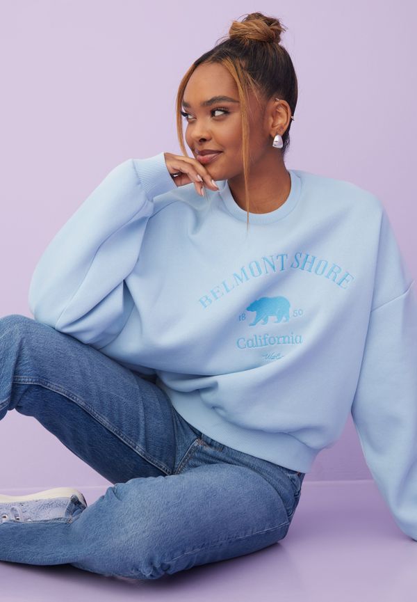 NLY Trend - Sweatshirts - Ljus Blå - Oversize Expression Sweat - Tröjor - sweatshirts
