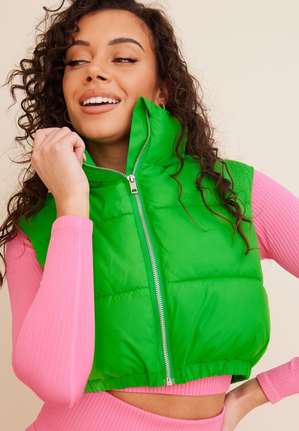 NLY Trend - Västar - Grön - Cropped Puffer Vest - Jackor - Vests