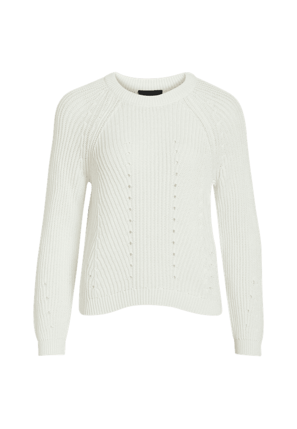 Object - Tröja objMaya L/S Knit Pullover - Natur