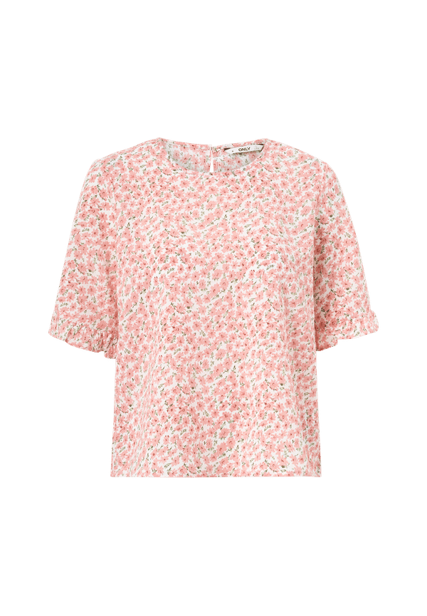 Only - Blus onlHolly S/S Frill Top - Rosa