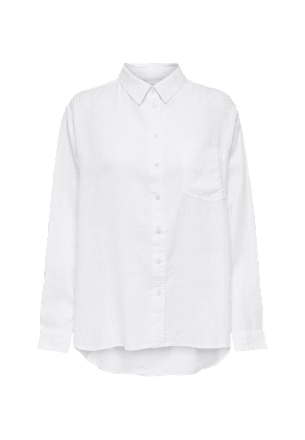 Only - Skjorta onlTokyo L/S Linen Blend Shirt - Vit