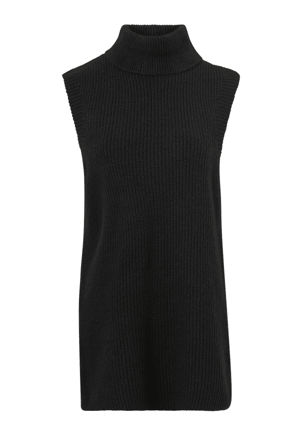 Only - Tröja/stickad väst onlCora Long Rollneck Vest Ex Knt - Svart