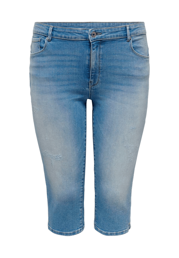 Only Carmakoma - Jeans carLaola Reg Dest Dnm Knickers - Blå