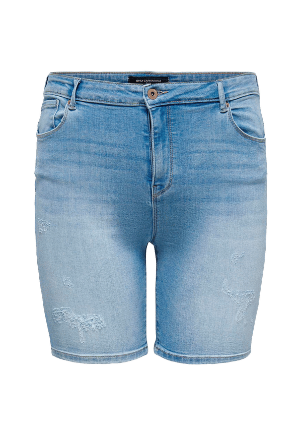 Only Carmakoma - Jeansshorts carLola Reg Dest Dnm Short - Blå