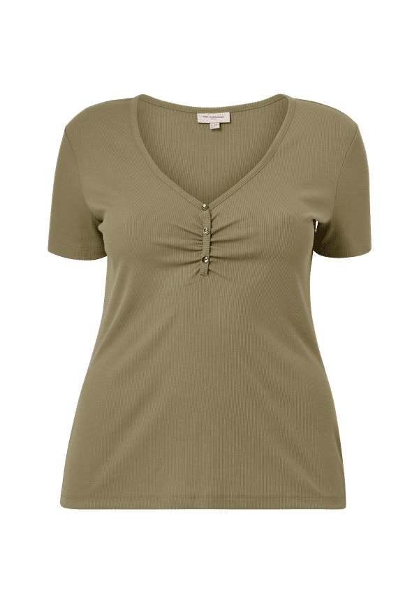 Only Carmakoma - Topp carTine SS Placket Top - Beige