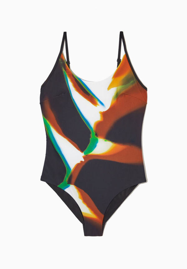OPEN-BACK PRINTED SWIMSUIT