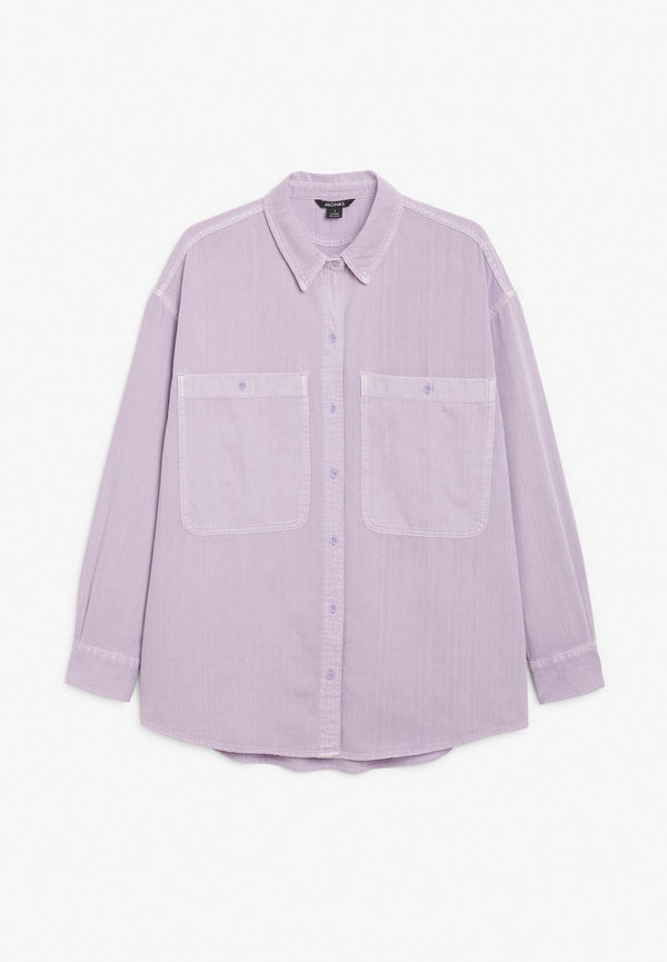 Oversized cotton shirt - Purple