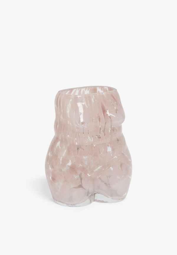 Paint splattered glass body vase - Pink