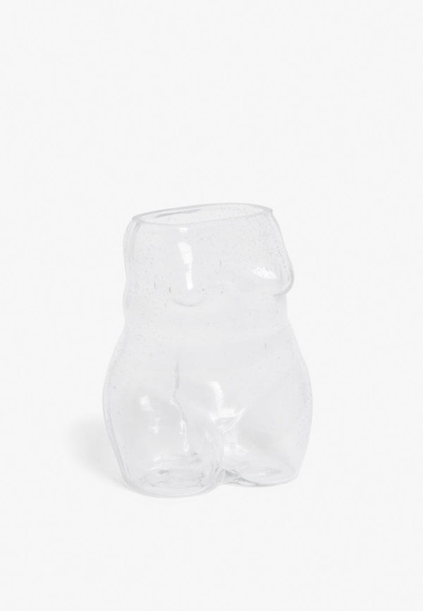 Paint splattered glass body vase - White