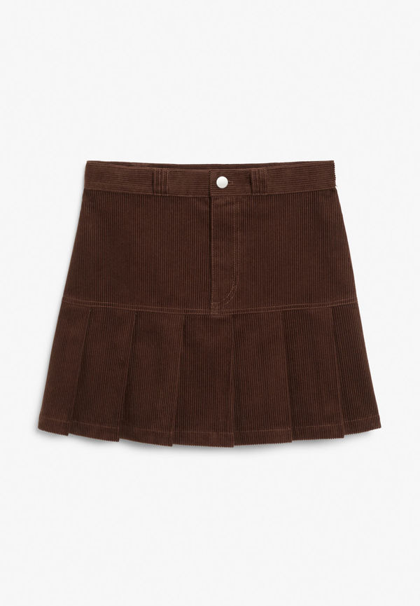 Panel corduroy mini skirt - Beige