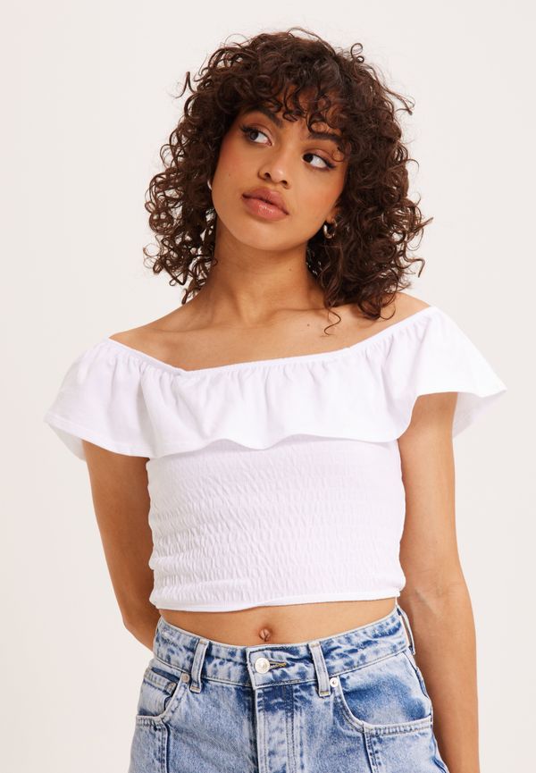 Pieces - Crop tops - Bright White - Pcmalpa Cropped Smock Top D2D - Toppar