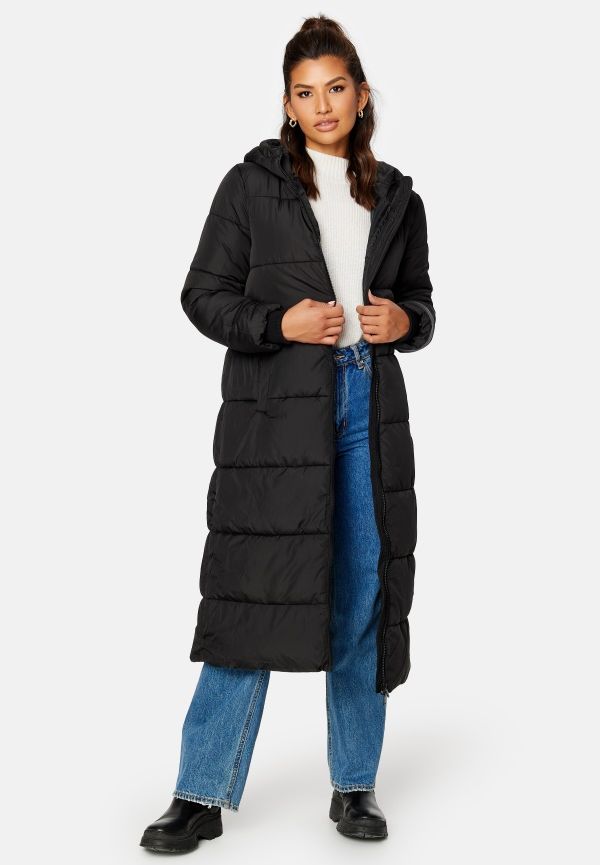 Pieces Bee New Ultra Long Puffer Black XS