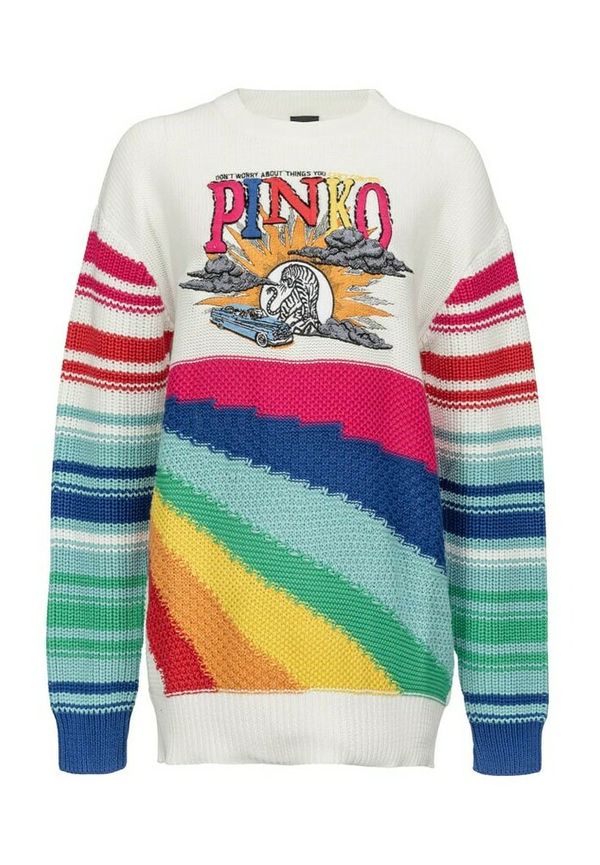 Pinko - Stickade tröjor & koftor - Vit - Dam - Storlek: S,M