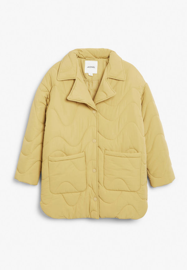 Quilted oversize jacket - Yellow