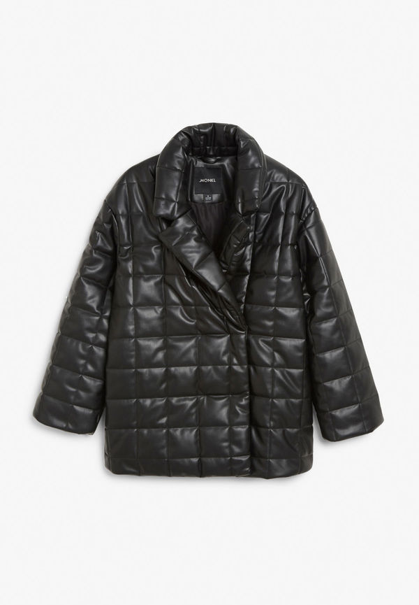 Quilted PU jacket - Black