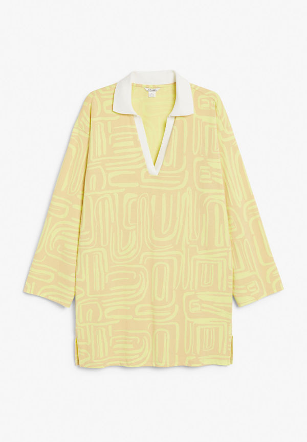 Relaxed cotton dress - Yellow