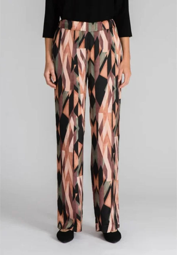 Relaxed Wide Pants - Mönstrad Byxa