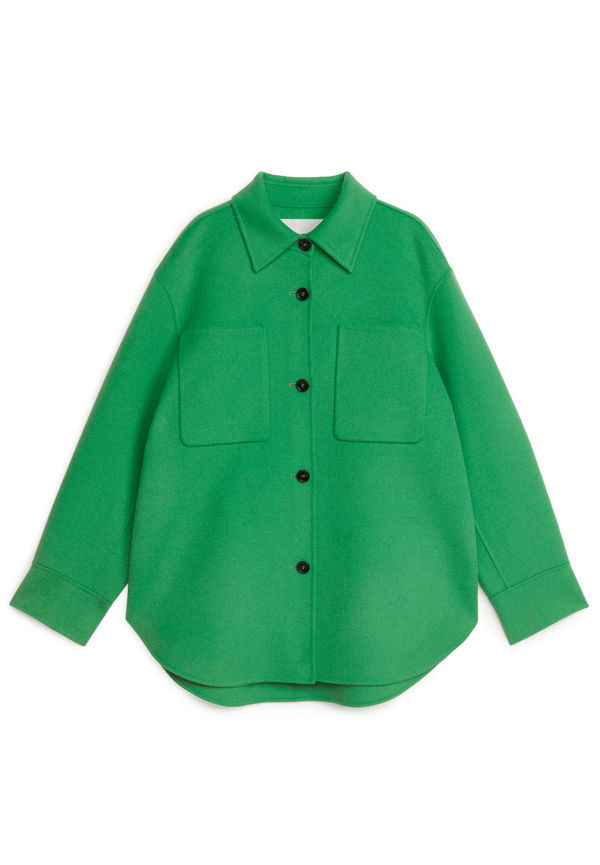 Relaxed Wool Overshirt - Green