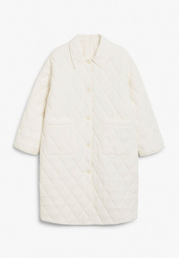 Reversible quilted coat - White