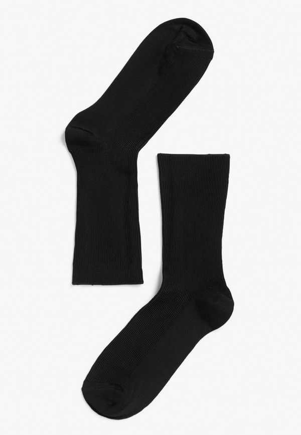 Ribbed luxe socks - Black
