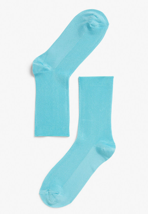 Ribbed luxe socks - Turquoise