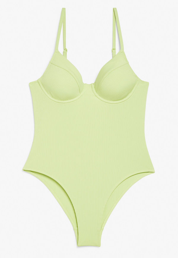 Ribbed swimsuit - Green
