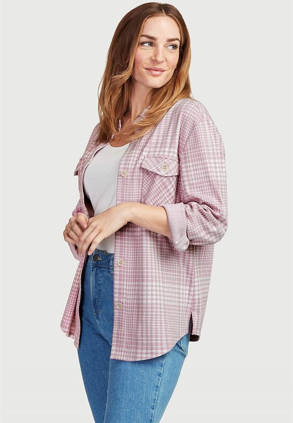 Rutig, oversized trikåskjorta