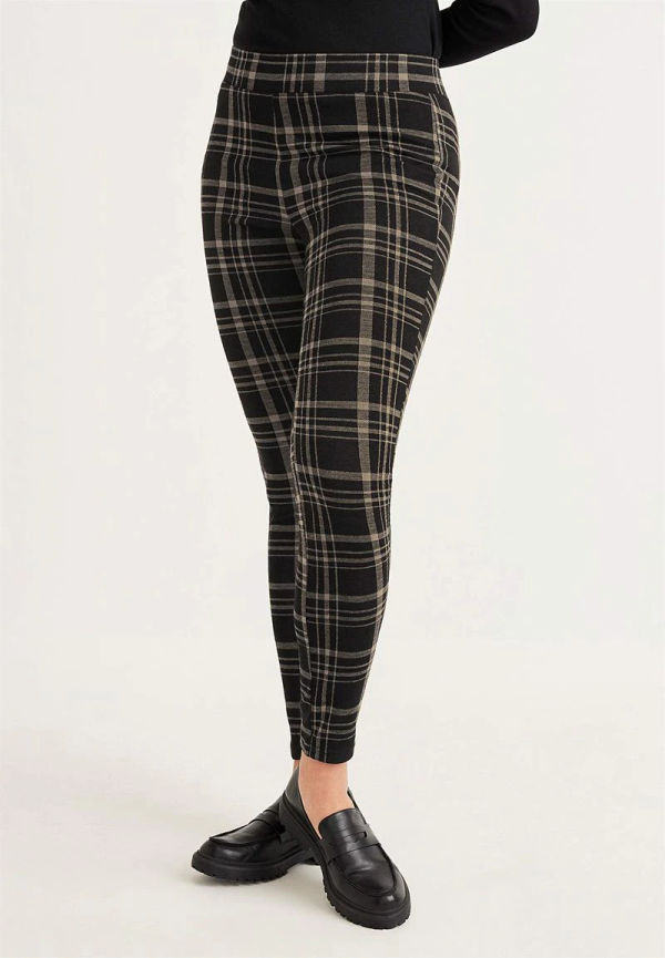 Rutiga, jacquardmönstrade leggings