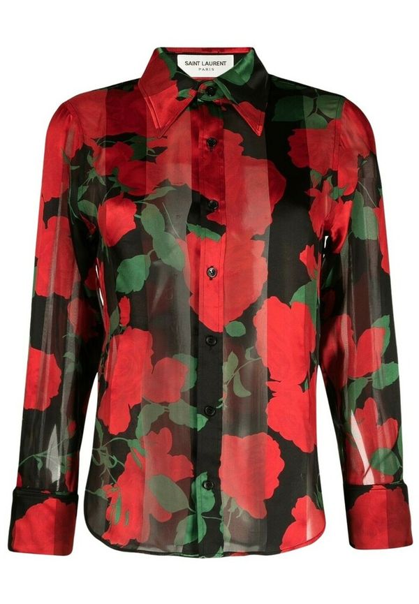 Saint Laurent - Skjortor - Röd - Dam - Storlek: L,S,M