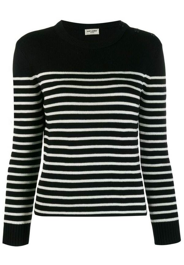 Saint Laurent - Stickade tröjor & koftor - Svart - Dam - Storlek: S