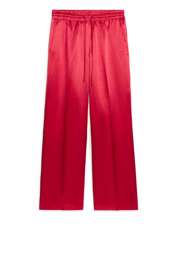 Satin Trousers - Red