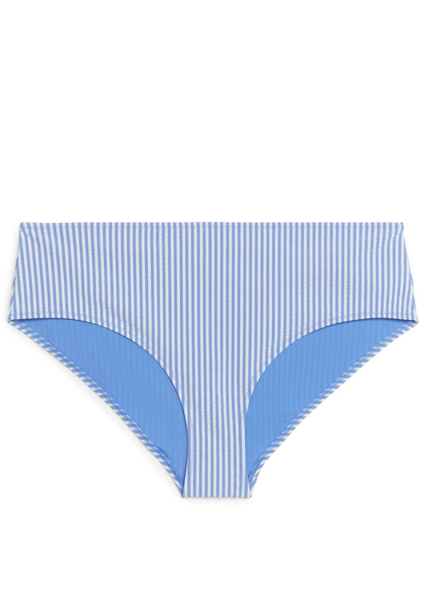 Seersucker Bikini Hipsters - Blue