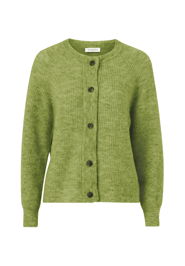 Selected FEMME - Cardigan slfLulu LS Knit Short - Gul