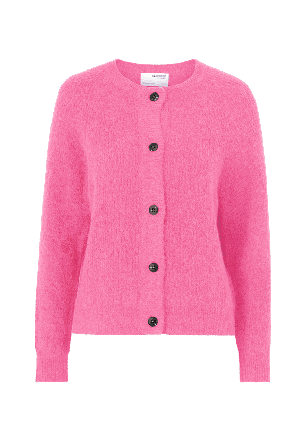 Selected FEMME - Cardigan slfLulu LS Knit Short - Rosa