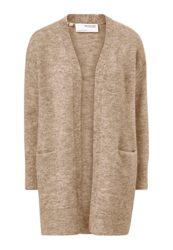 Selected FEMME - Cardigan slfLulu New LS Knit Long Cardigan - Brun