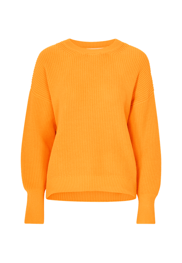 Selected FEMME - Tröja slfFibi LS Knit O-neck - Orange