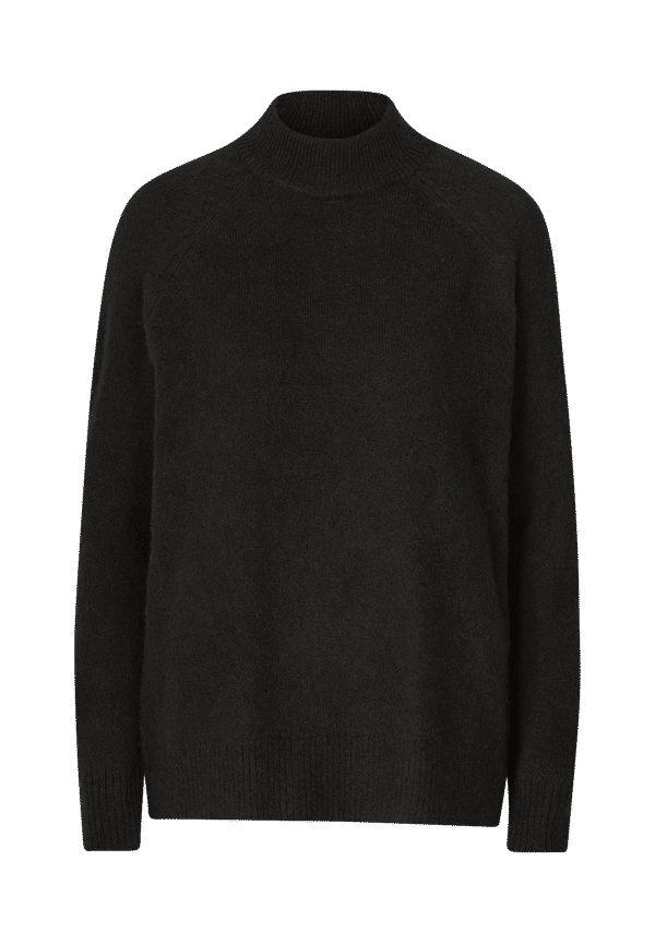 Selected FEMME - Tröja slfLulu LS Knit High Neck - Svart