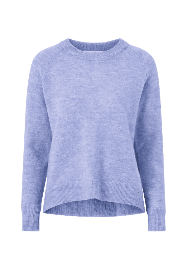 Selected FEMME - Tröja slfLulu LS Knit O-neck - Blå