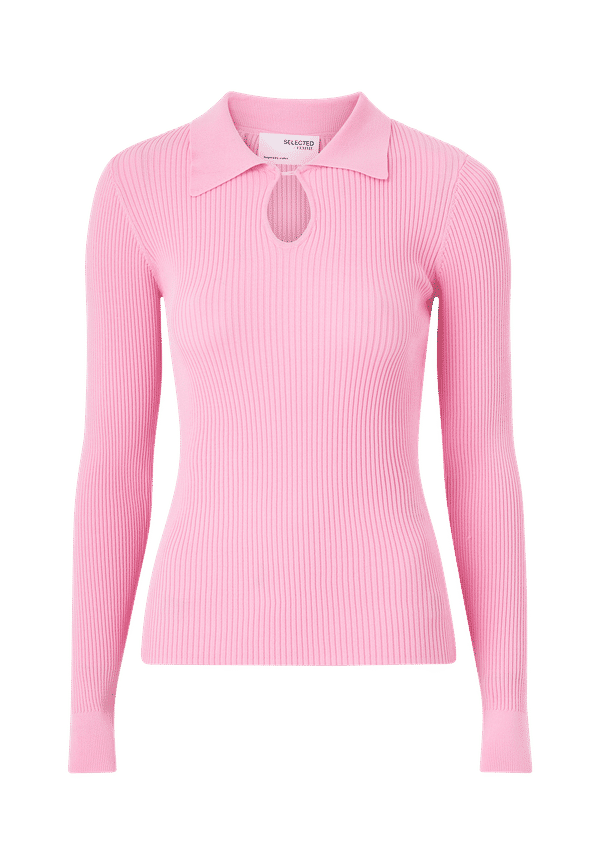 Selected FEMME - Tröja slfRaya LS Knit Polo-Neck - Lila