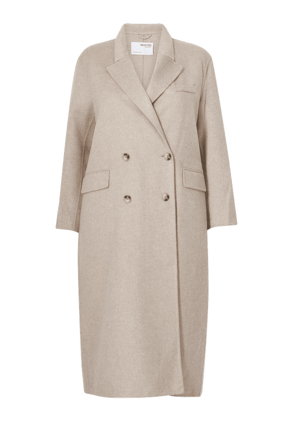 Selected FEMME CURVE - Kappa slfTanja Handmade Wool Coat B Curve - Grå