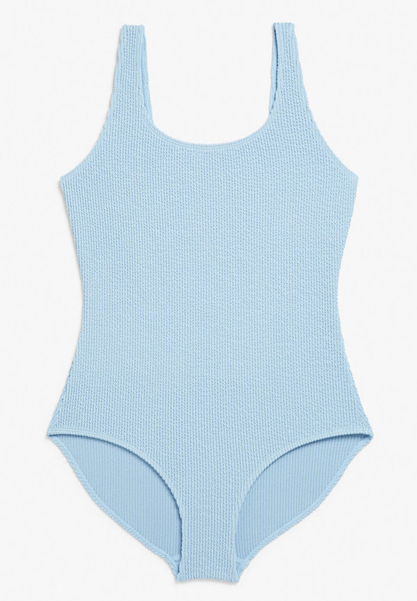 Shirred swimsuit - Blue