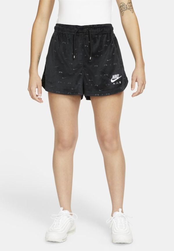 Shorts i velour med medelhög midja Nike Air för kvinnor - Svart