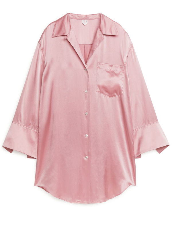 Silk Night Shirt - Pink