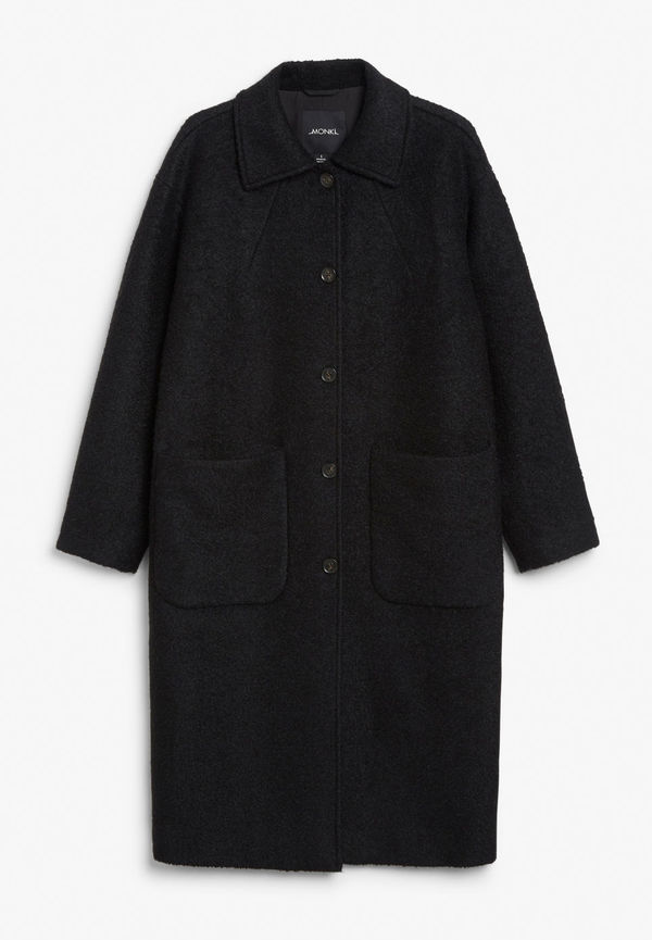 Single-breasted classic coat - Black