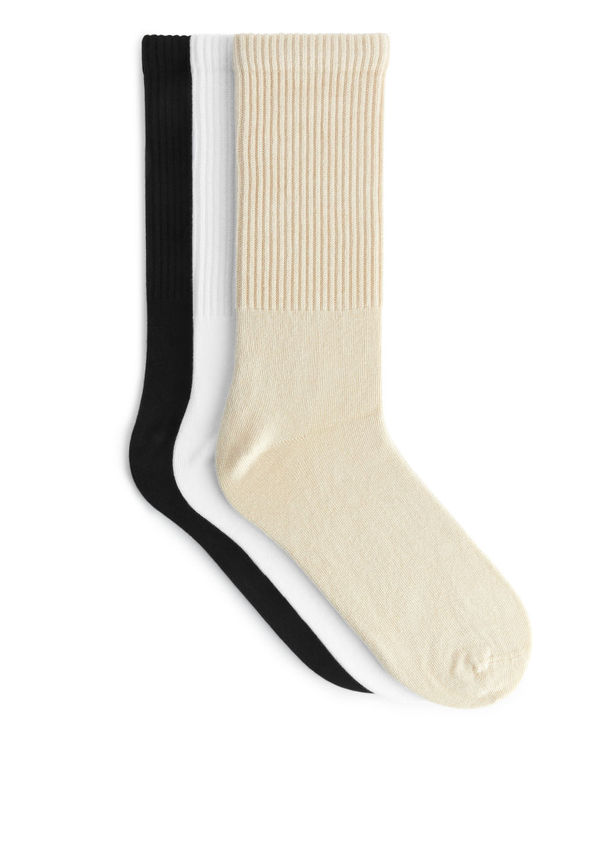 Sporty Cotton Socks Set of 3 - Orange