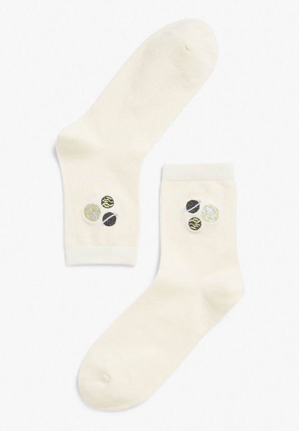 Sporty statement socks - White