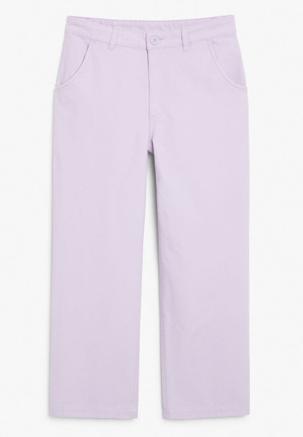 Straight leg twill trousers - Purple